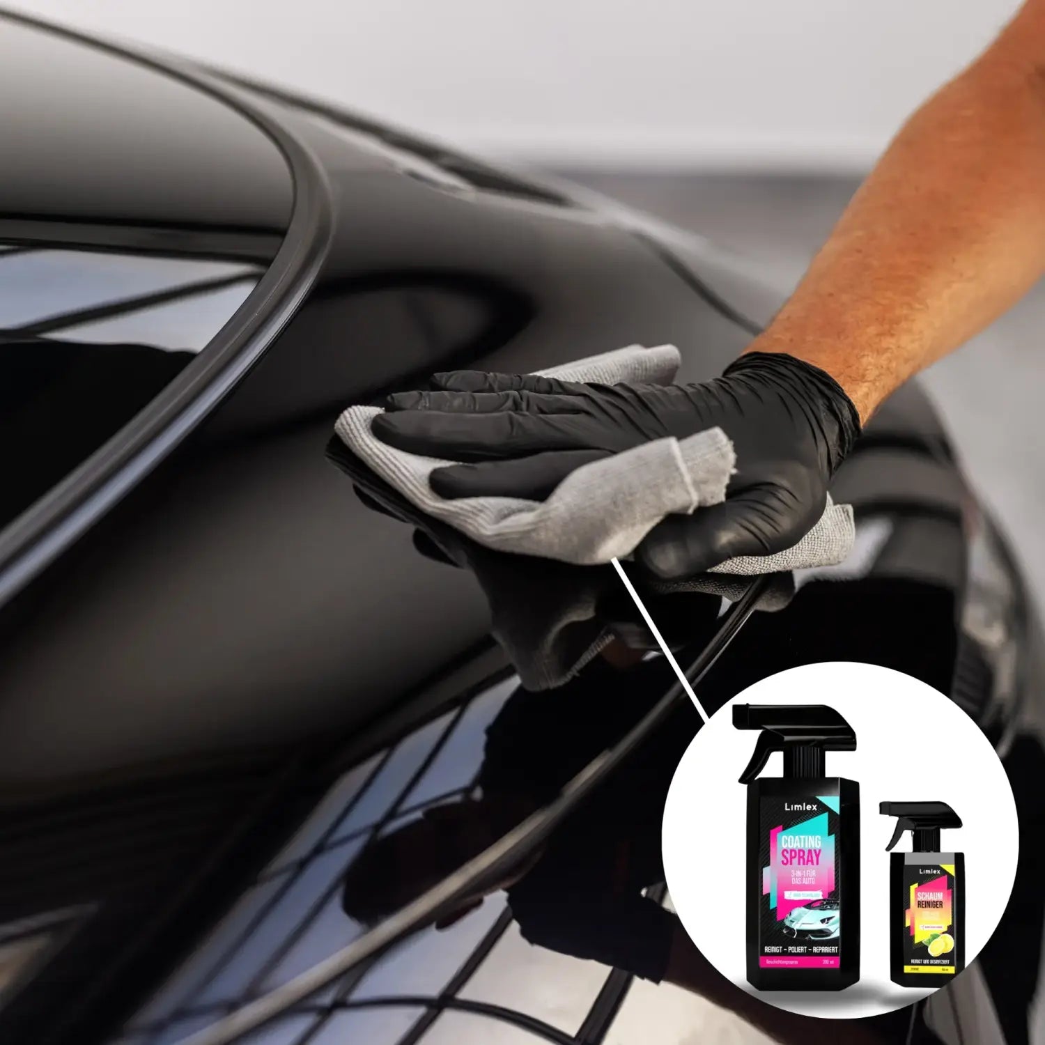 Car coating spray & foam cleaner combo