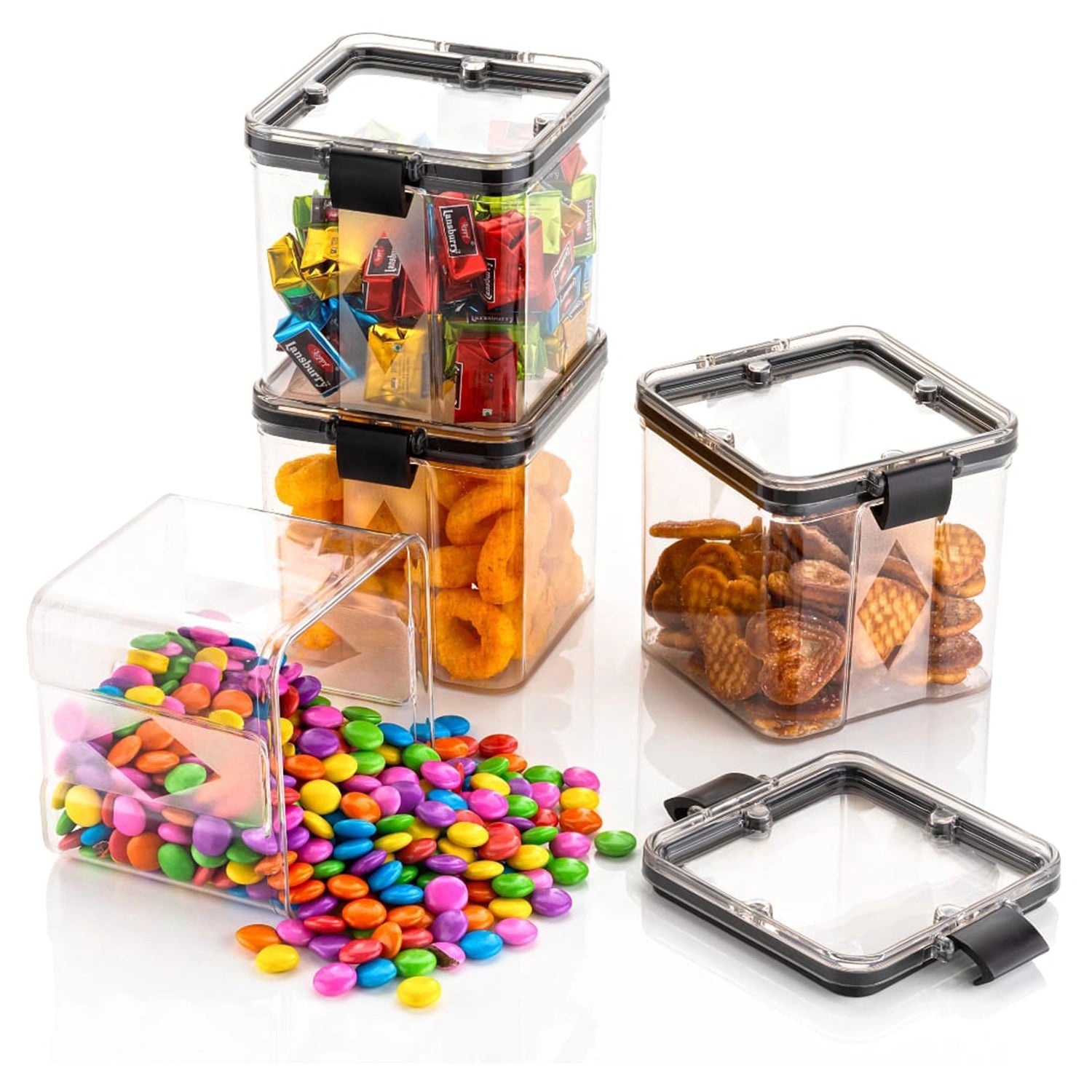 4 pc 700ml square food containers