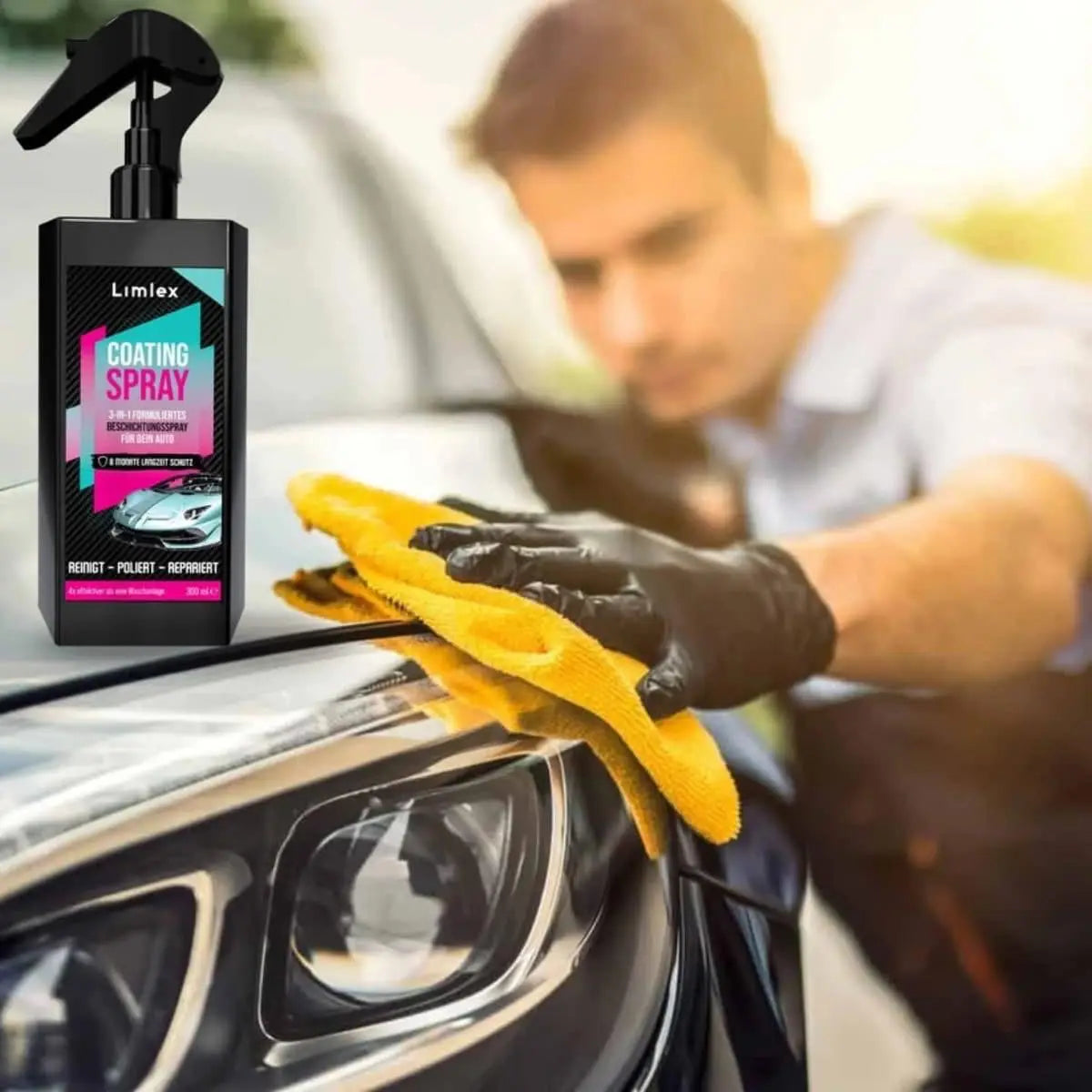 Car coating spray & foam cleaner combo