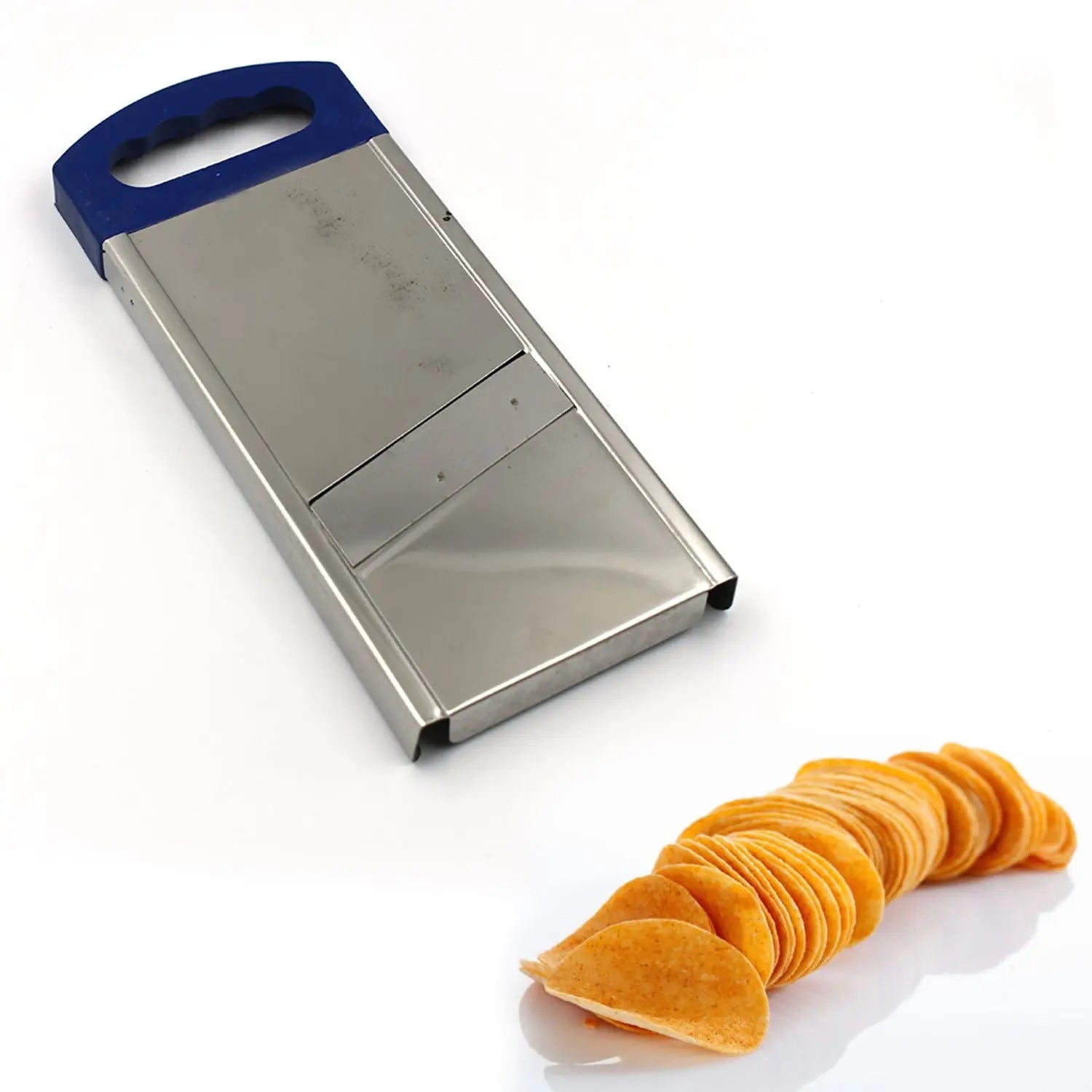 Plain stainless steel potato slicer