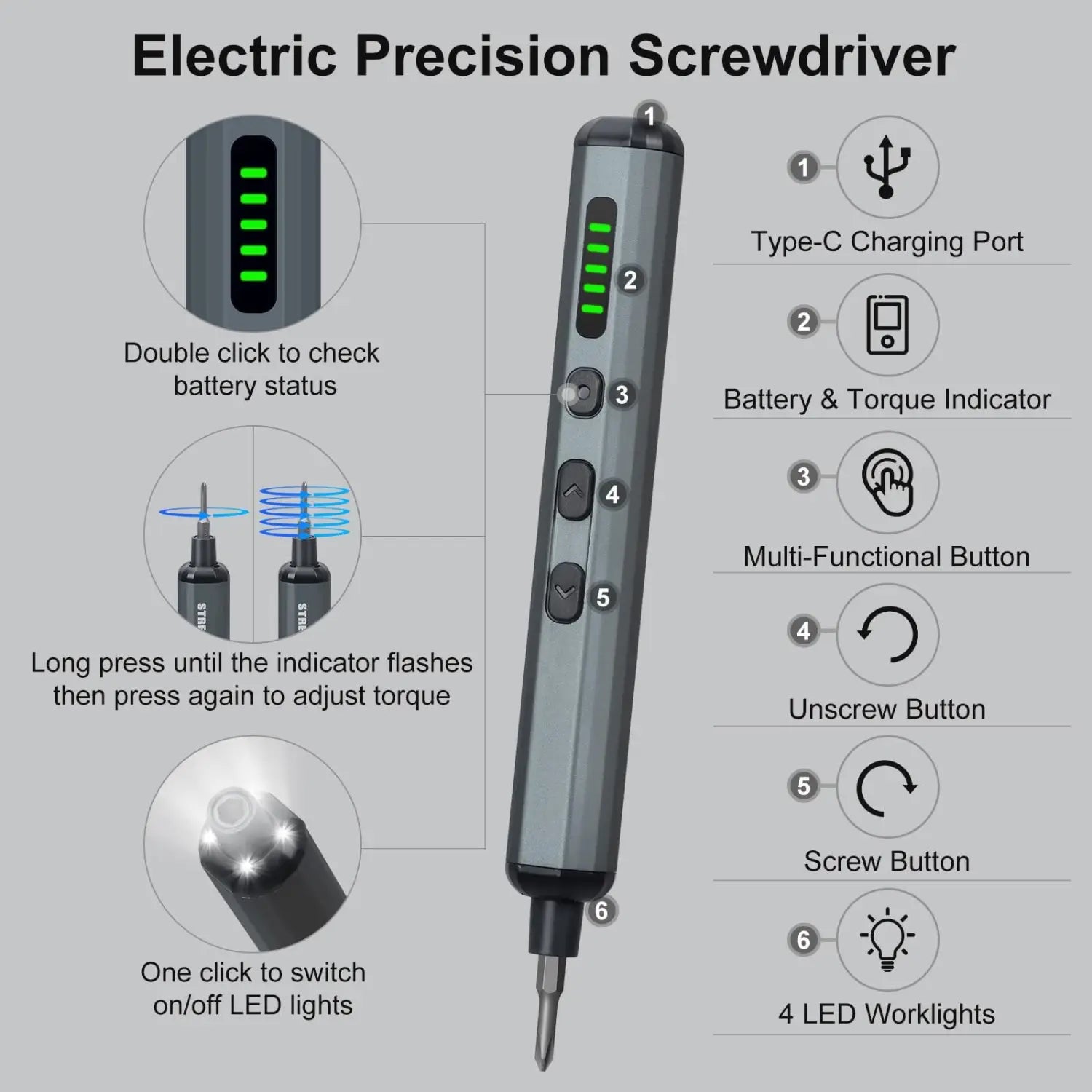 Precision screwdriver (set of 24 pieces)