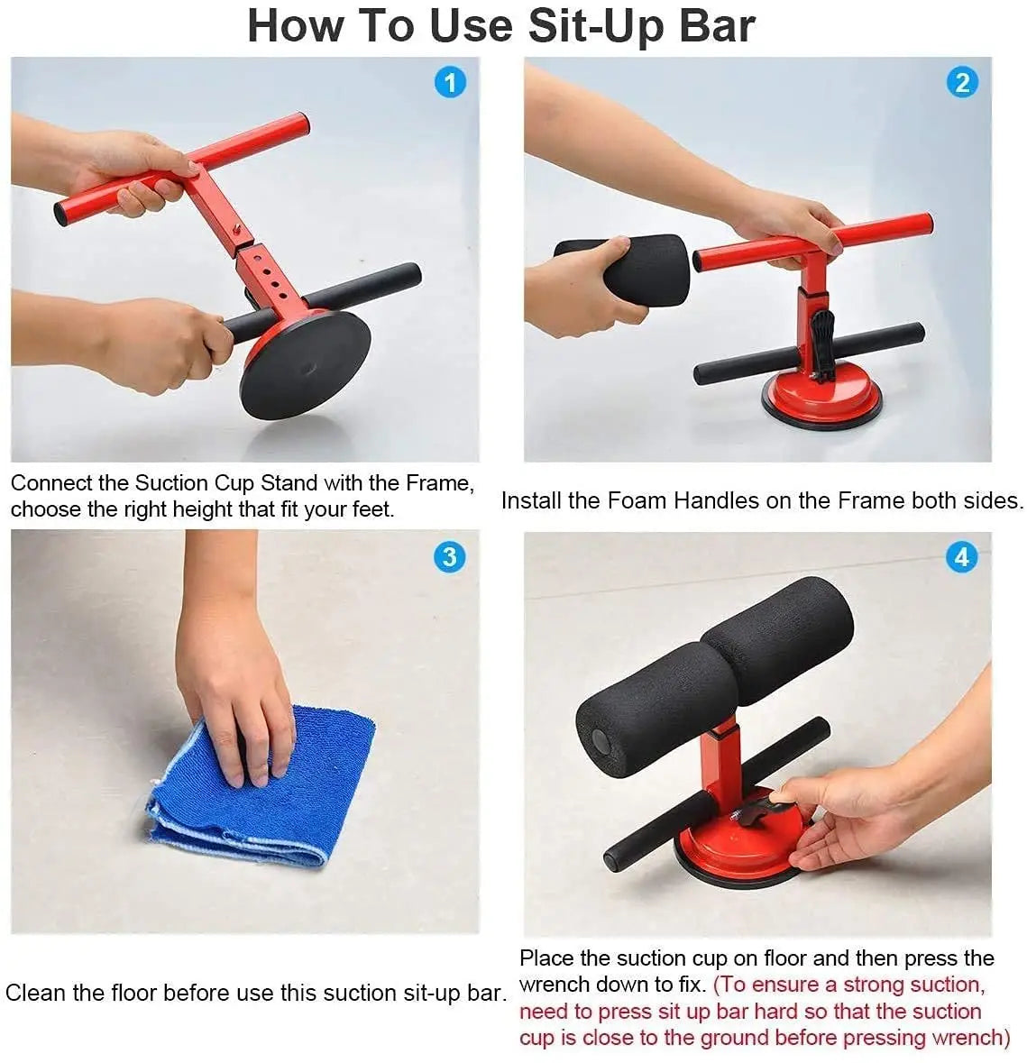 Sit-ups and push-ups assistant bar (multicolor)