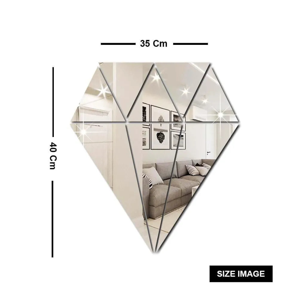 Acrylic diamond mirror wall stickers