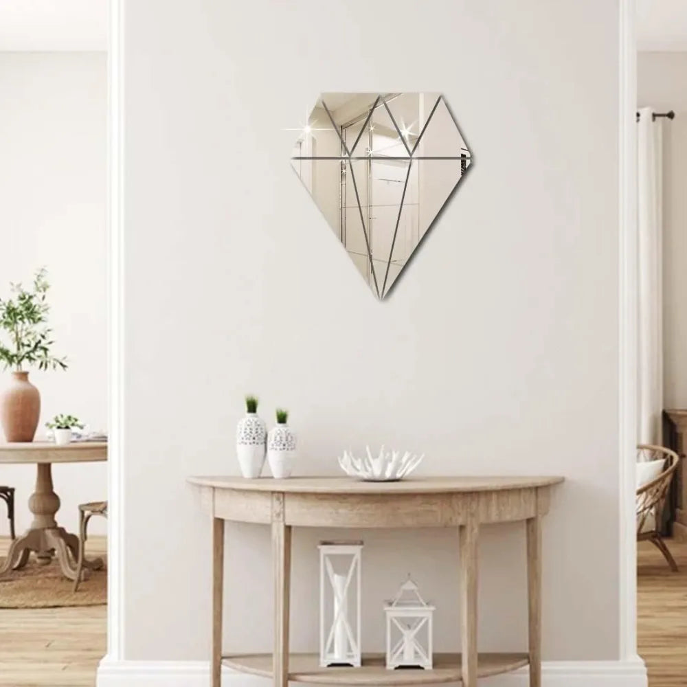 Acrylic diamond mirror wall stickers