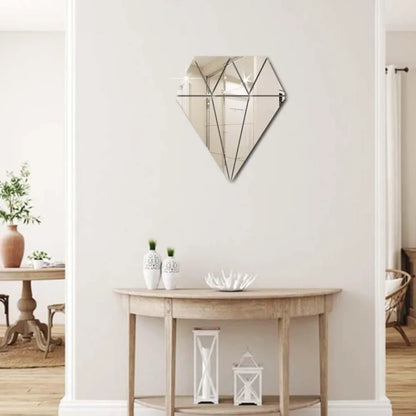 Acrylic diamond mirror wall stickers