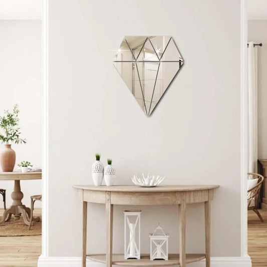 Acrylic diamond mirror wall stickers