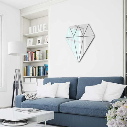 Acrylic diamond mirror wall stickers