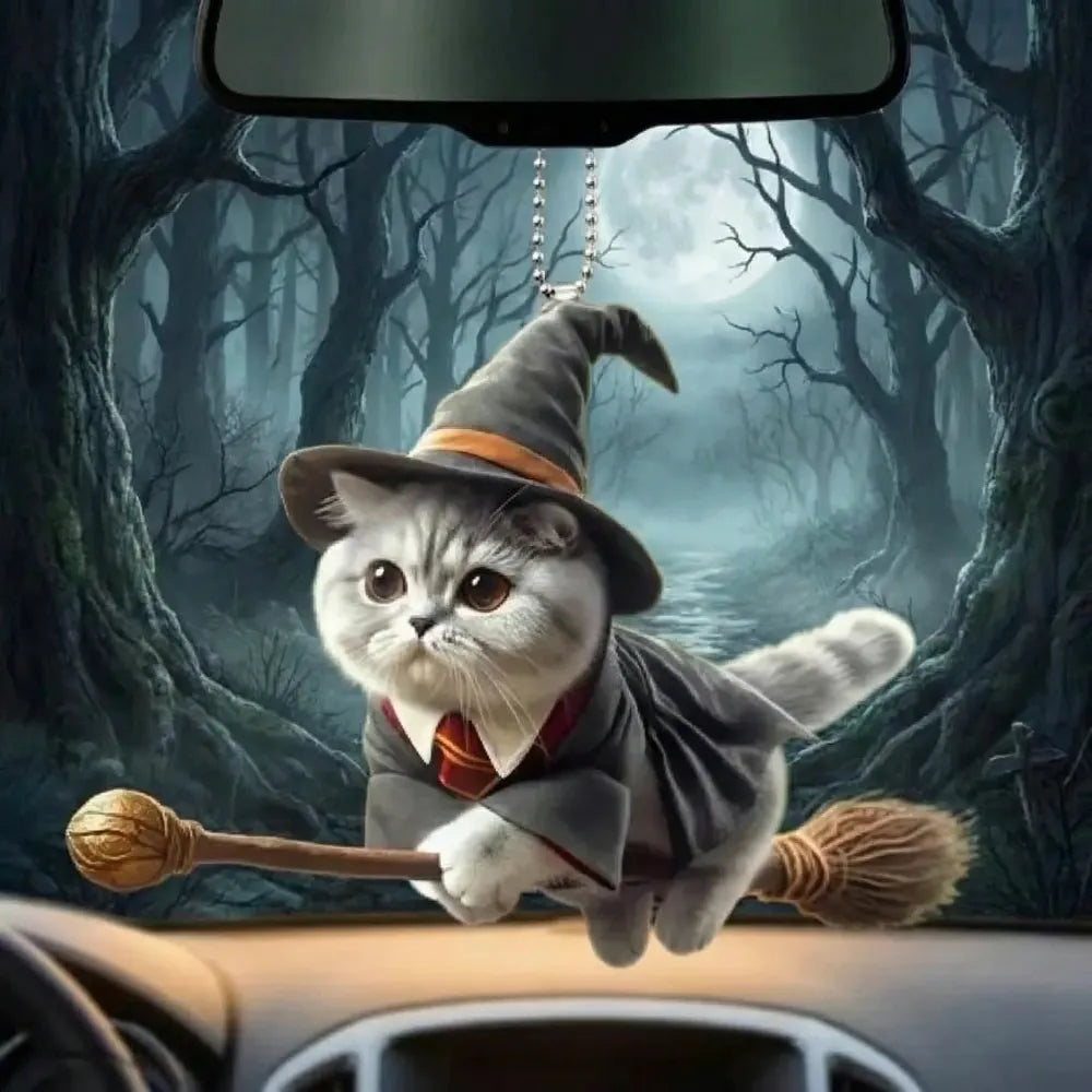 Acrylic magic kitten decor pendant set