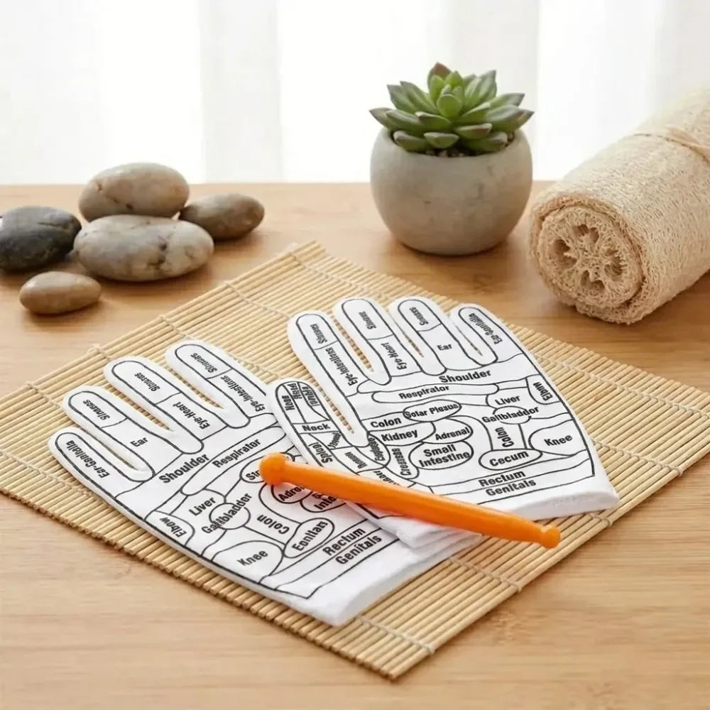 Acupressure reflexology gloves