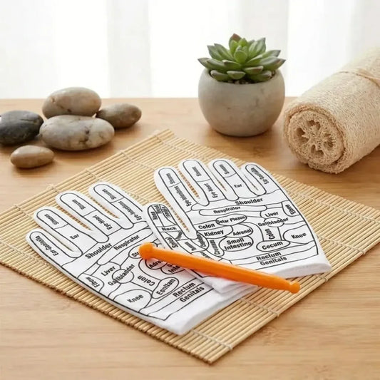 Acupressure reflexology gloves