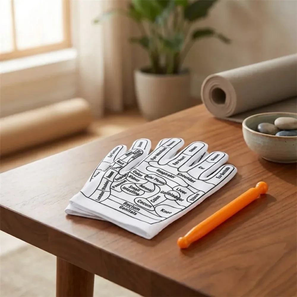 Acupressure reflexology gloves
