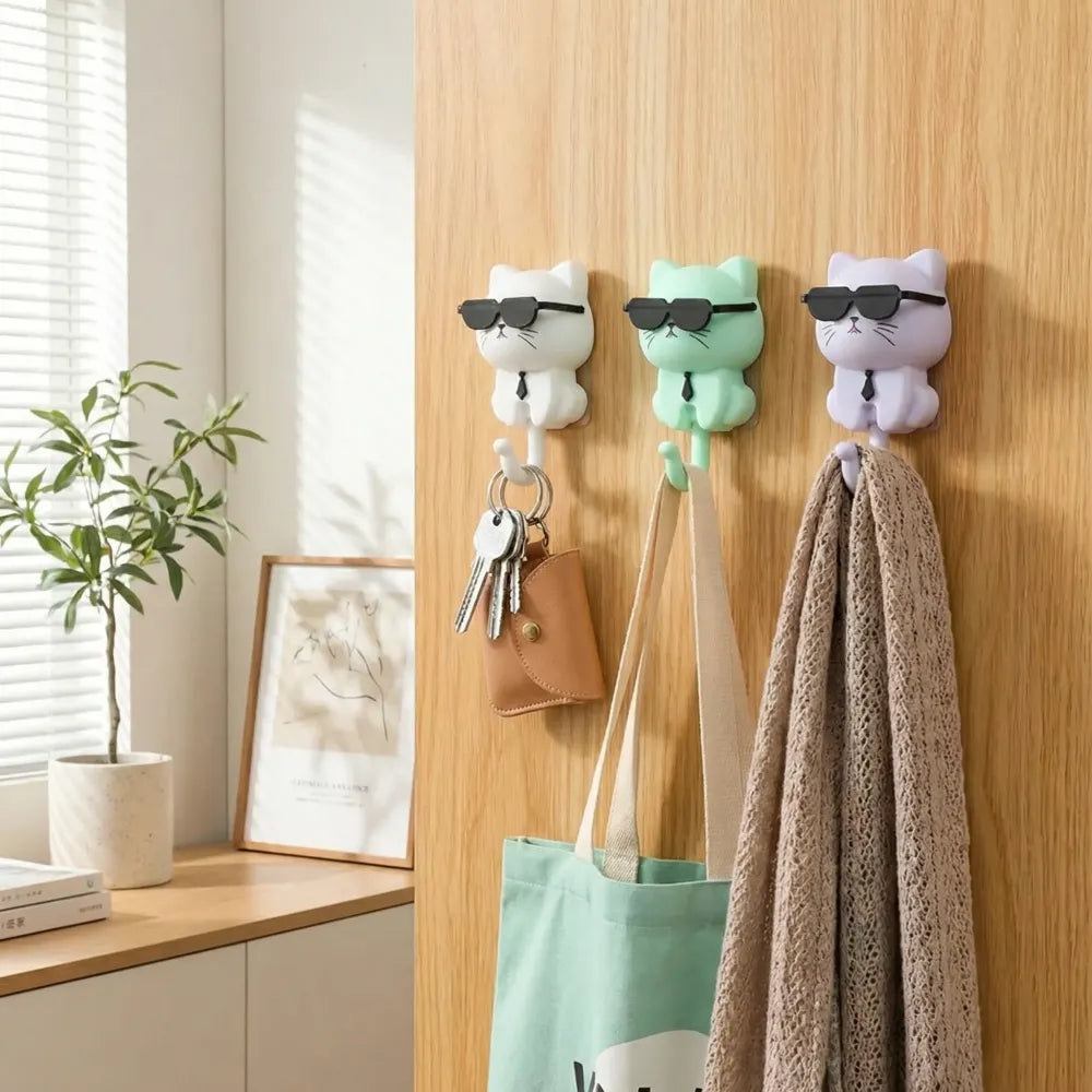 Adhesive cat key holder - home improvement