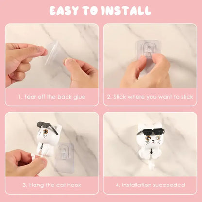 Adhesive cat key holder - home improvement