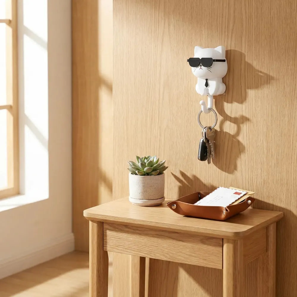 Adhesive cat key holder - home improvement