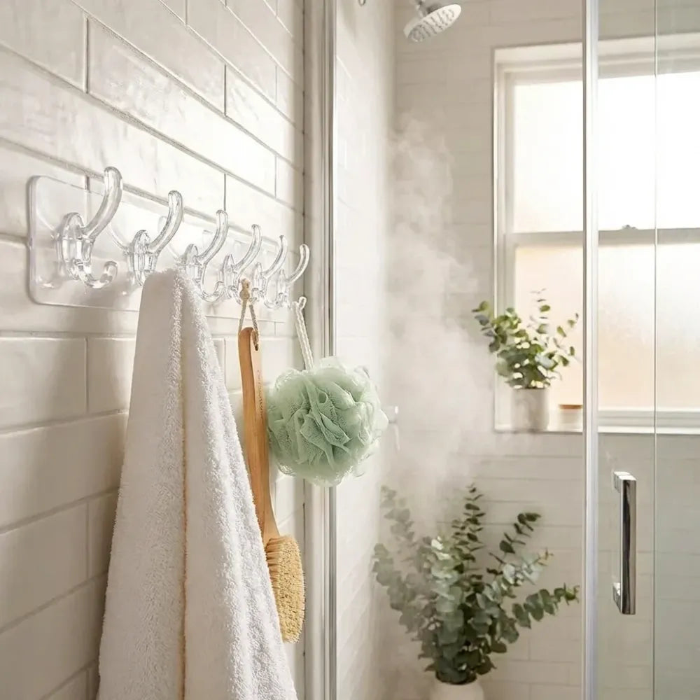 Adhesive wall hook rack – 6 hooks