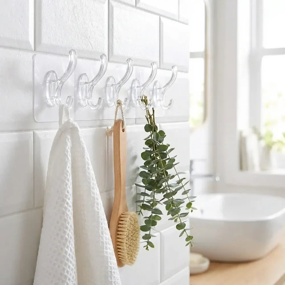 Adhesive wall hook rack – 6 hooks