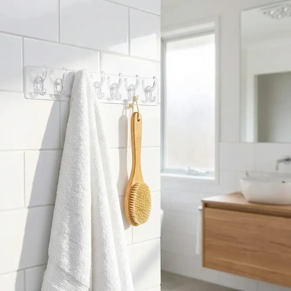 Adhesive wall hook rack – 6 hooks