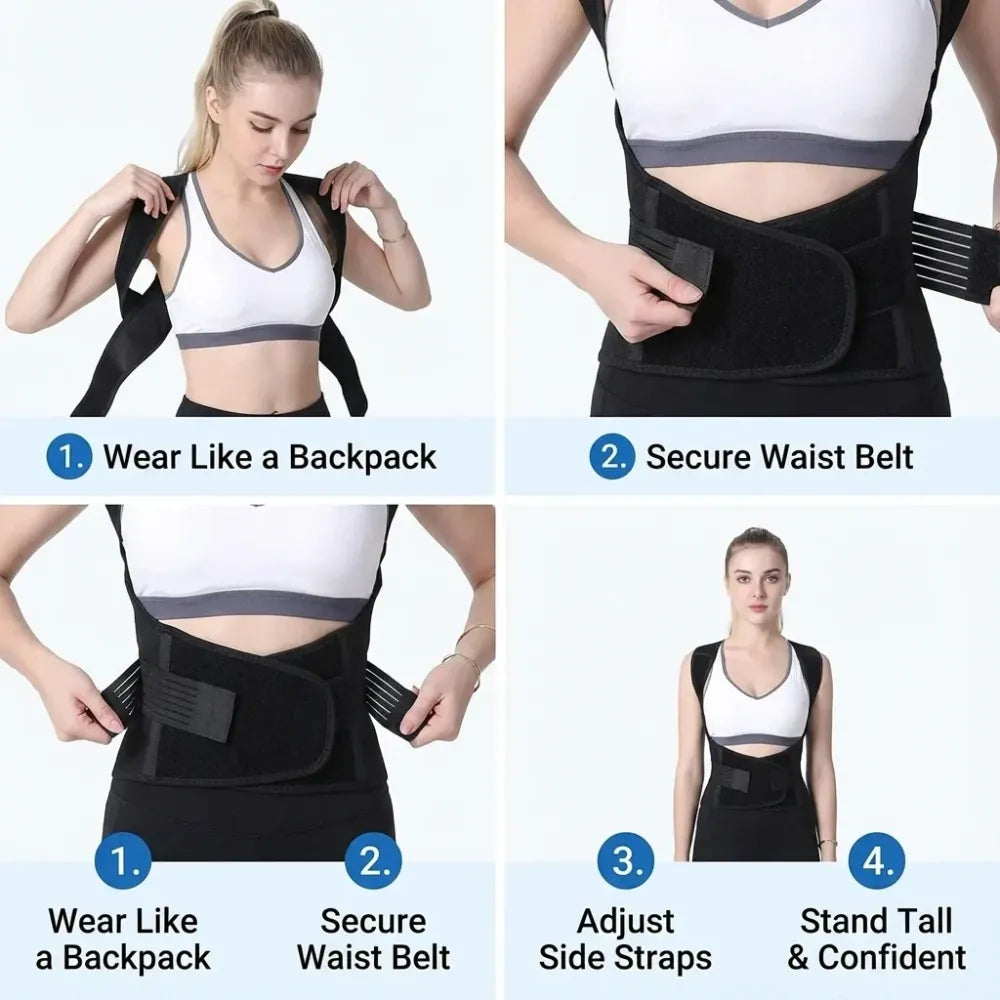 Adjustable back posture corrector/ slouching relieve pain belt women men