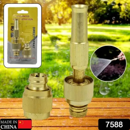 Adjustable brass water spray nozzle - garden