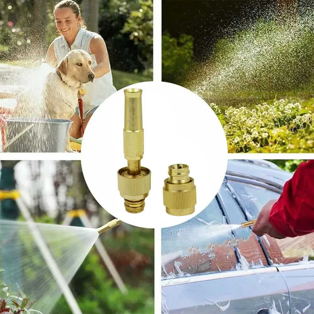 Adjustable brass water spray nozzle - garden
