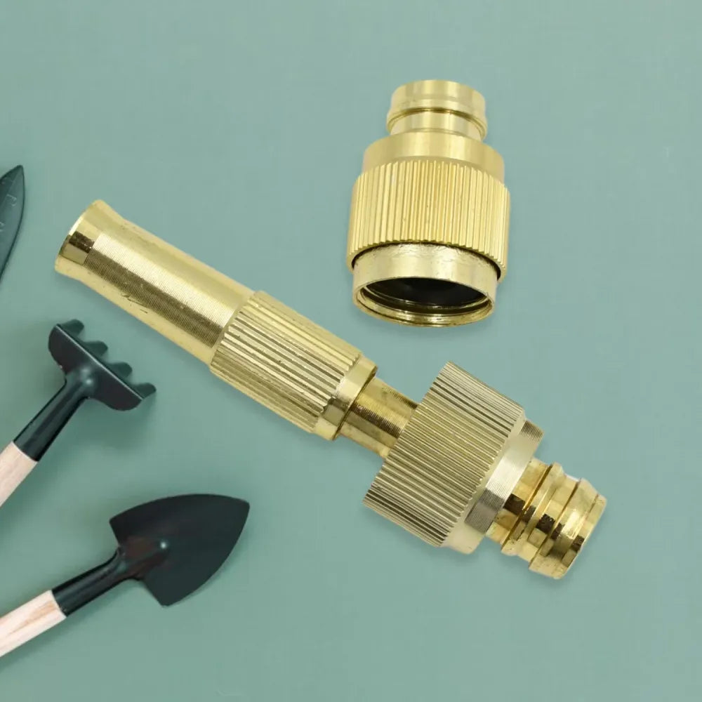 Adjustable brass water spray nozzle