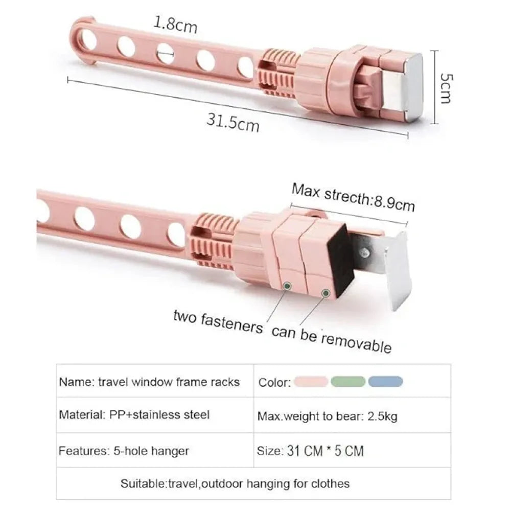 Adjustable clothes hanging rod – pack of 1