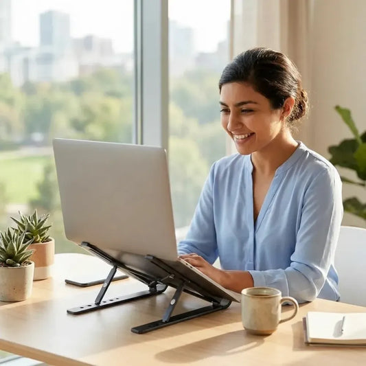 Adjustable ergonomic laptop stand - office