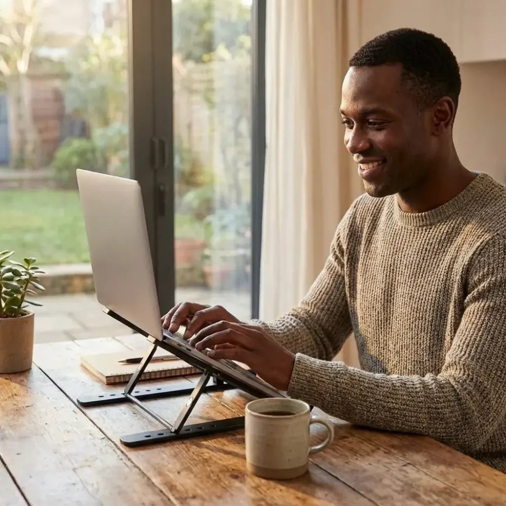 Adjustable ergonomic laptop stand - office