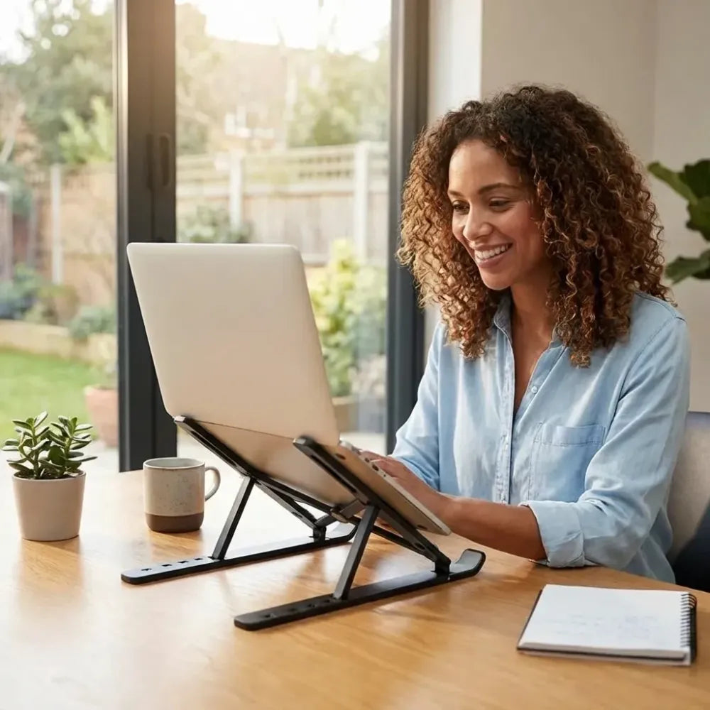Adjustable ergonomic laptop stand - office