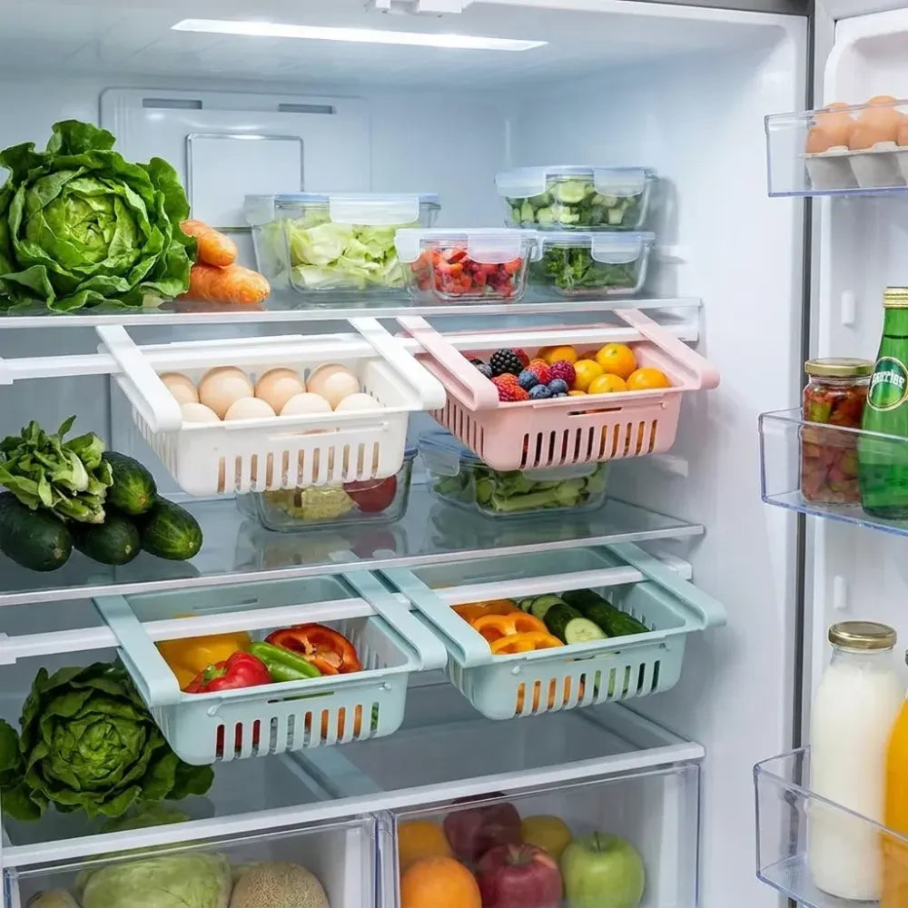 Adjustable fridge storage baskets - home & kitchen