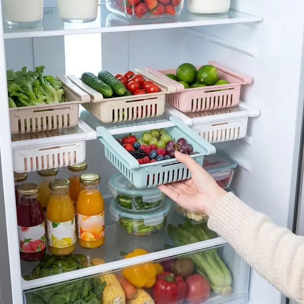 Adjustable fridge storage baskets - home & kitchen