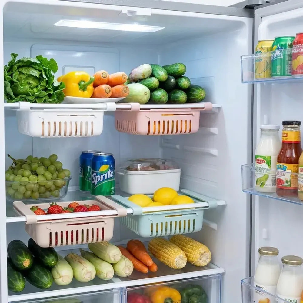 Adjustable fridge storage baskets - home & kitchen