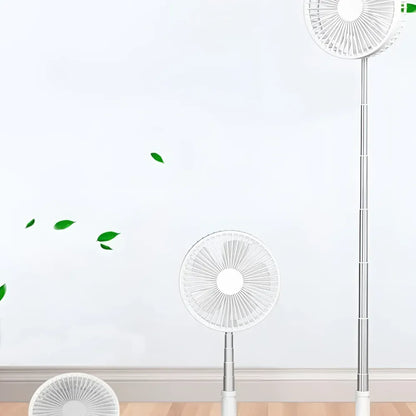 Adjustable height telescopic rechargeable standing fan pedestal