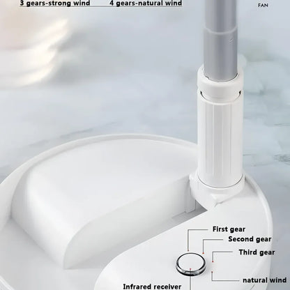 Adjustable height telescopic rechargeable standing fan pedestal