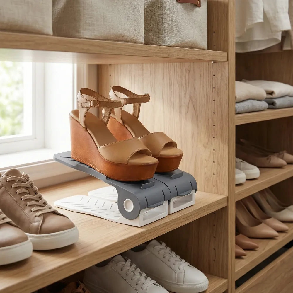 Adjustable plastic shoe organizer - home improvement