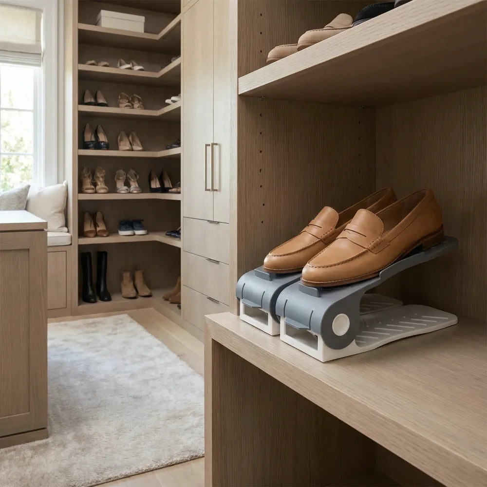 Adjustable plastic shoe organizer - home improvement