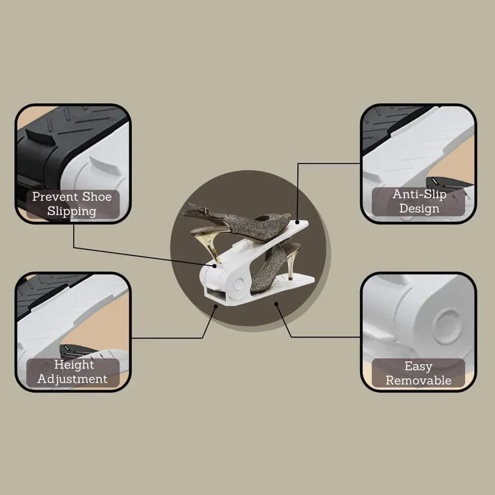 Adjustable plastic shoe organizer