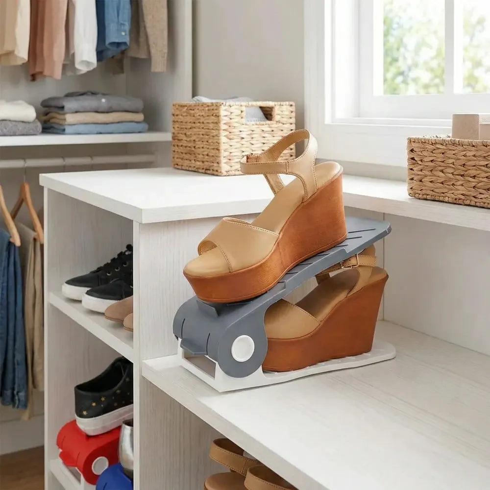 Adjustable plastic shoe organizer - home improvement