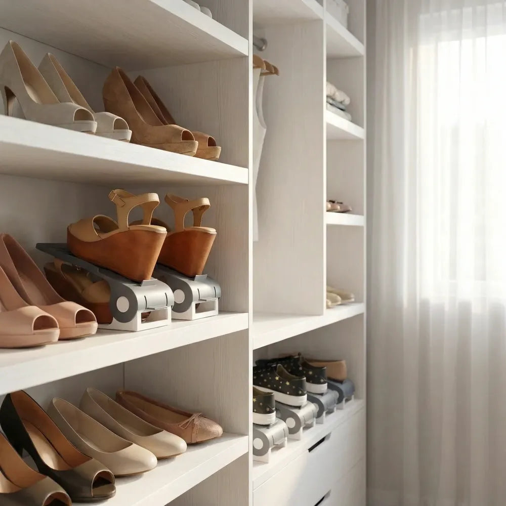 Adjustable plastic shoe organizer - home improvement