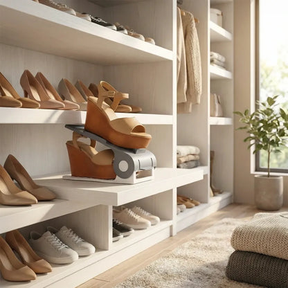 Adjustable plastic shoe organizer - home improvement