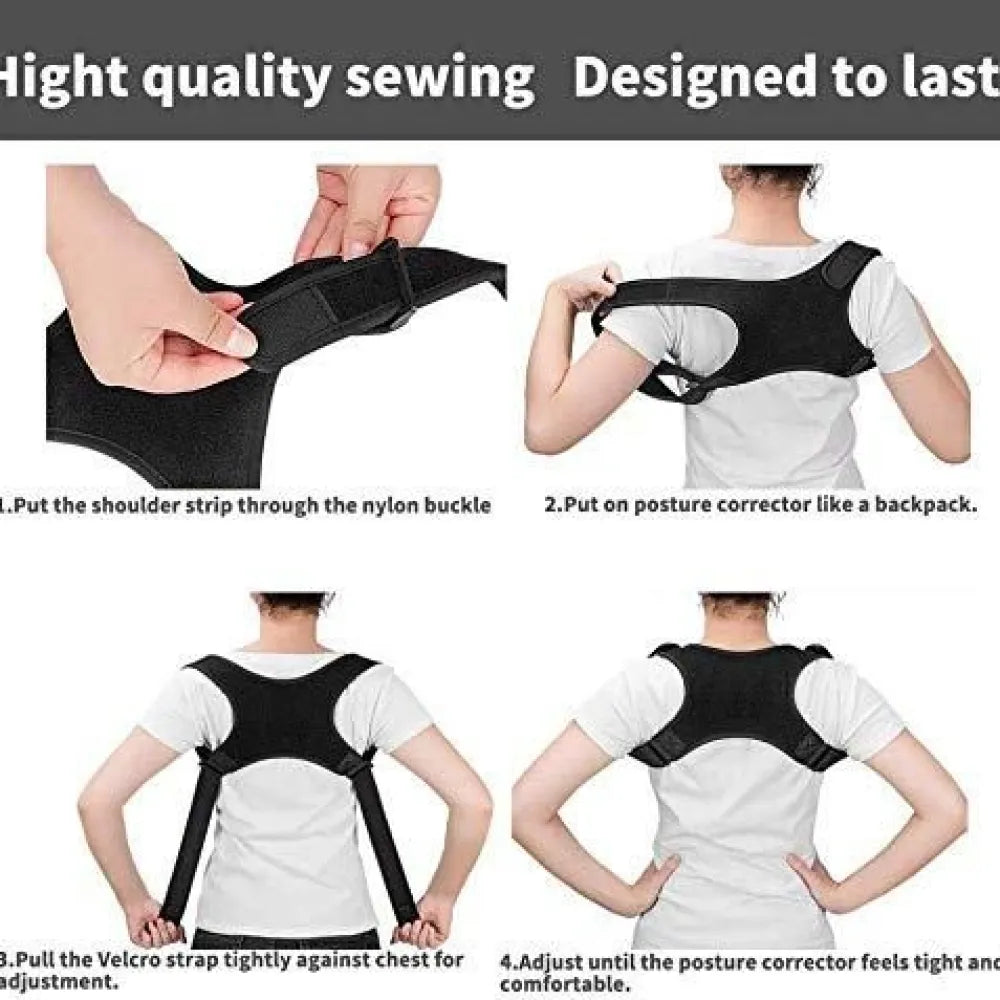 Adjustable posture corrector back support children shoulder belt