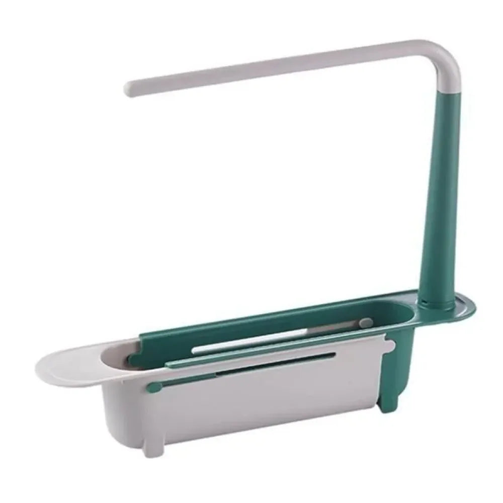 Adjustable sink storage rack