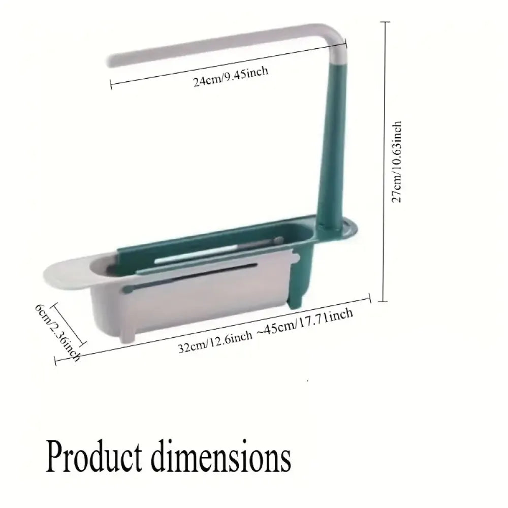 Adjustable sink storage rack