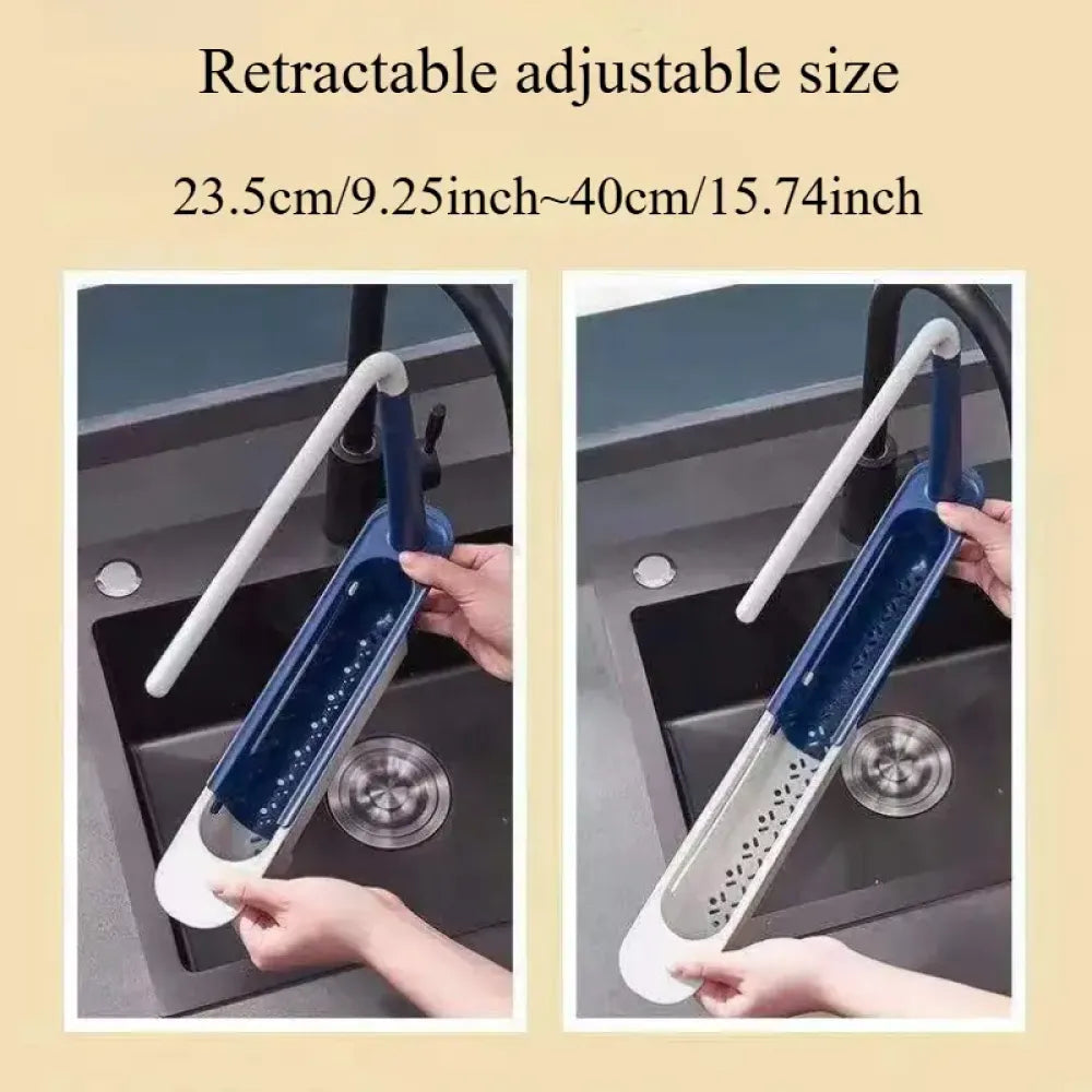 Adjustable sink storage rack