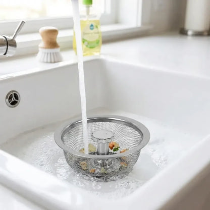 Adjustable sink strainer basket - kitchen tool