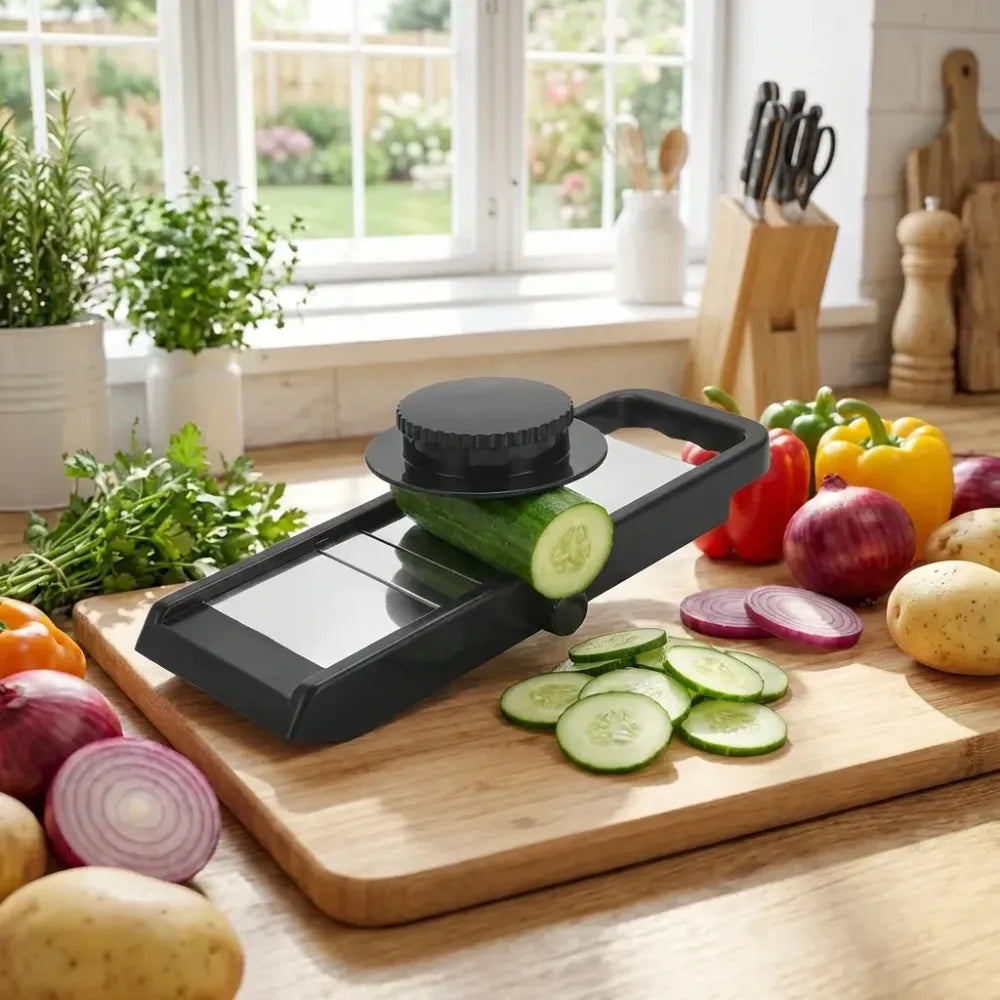 Adjustable stainless steel vegetable slicer - home & kitchen