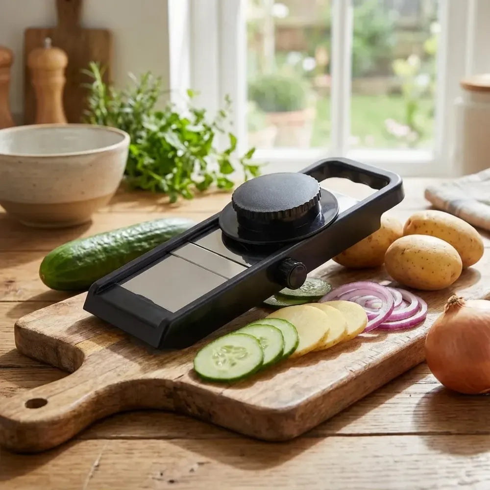 Adjustable stainless steel vegetable slicer - home & kitchen