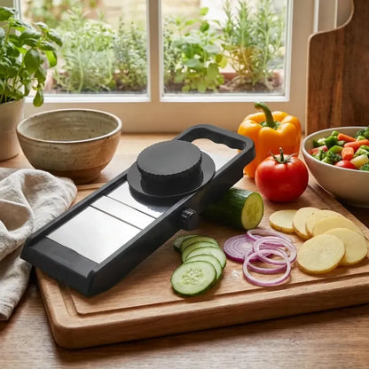 Adjustable stainless steel vegetable slicer - home & kitchen