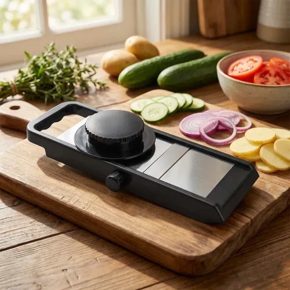 Adjustable stainless steel vegetable slicer - home & kitchen