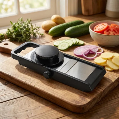 Adjustable stainless steel vegetable slicer - home & kitchen